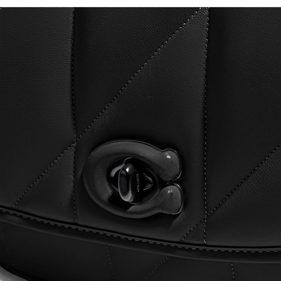 NWT Coach regular size Madison quilted shoulder bag black nappa leather - Picture 3 of 13